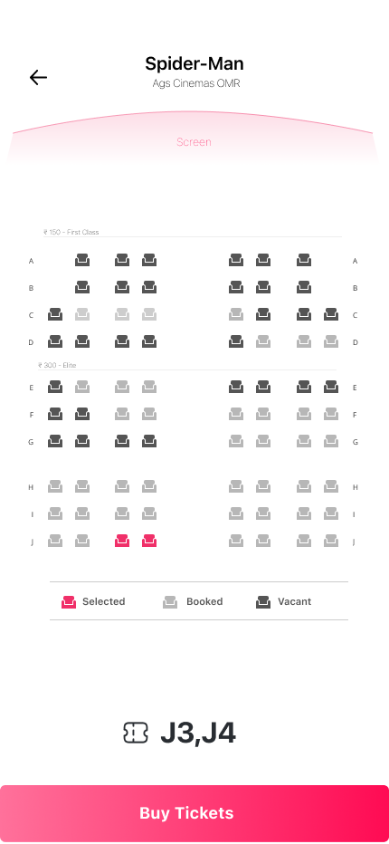 Seat Selection Screen